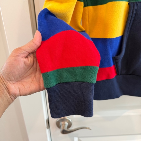 Polo Ralph Lauren Men's Multicolor Bold Striped Cotton Fleece Lined Hoodie sz M - Picture 10 of 15